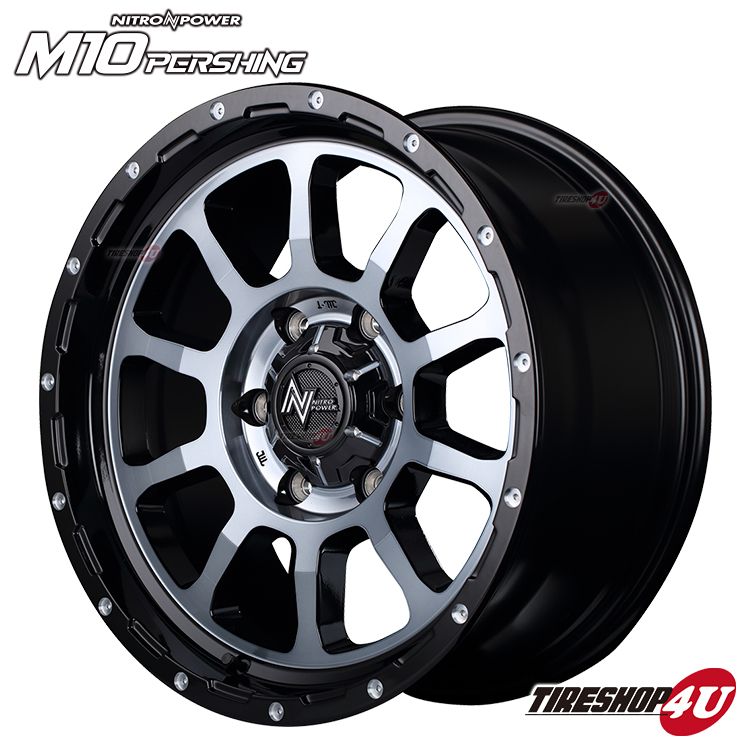 4本セット ナイトロパワー M10パーシング 17x8J 6/139.7 +20 ブラッククリア MONSTA モンスタ RTハイブリッド R/T 265/65R17 プラド_画像2