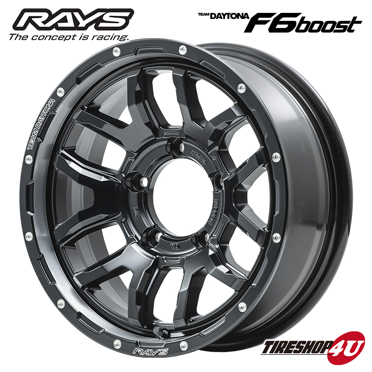 4本セット RAYS DAYTONA F6 boost 16x6J 5/139.7 -5 N1 MUDSTAR WANPAKU M/T 235/70R16 ホワイトレター ジムニーシエラ_画像2