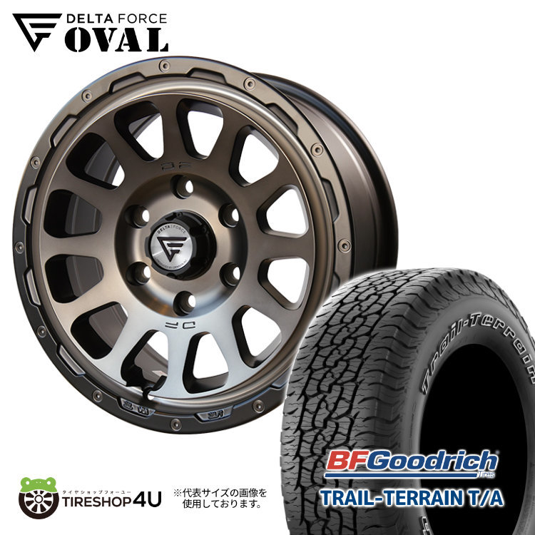 4本セット DELTAFORCE OVAL 17x8J 6/139.7+20 MSP BFGoodrich TRAIL-TERRAIN T/A 285/70R17 ホワイトレター FJクルーザー_画像1