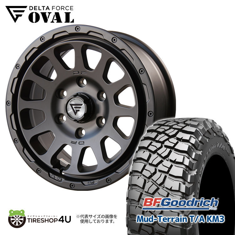 4本セット DELTAFORCE OVAL 17x8J 6/139.7+20 MB BFGoodrich Mud-Terrain T/A KM3 285/70R17 FJクルーザー_画像1