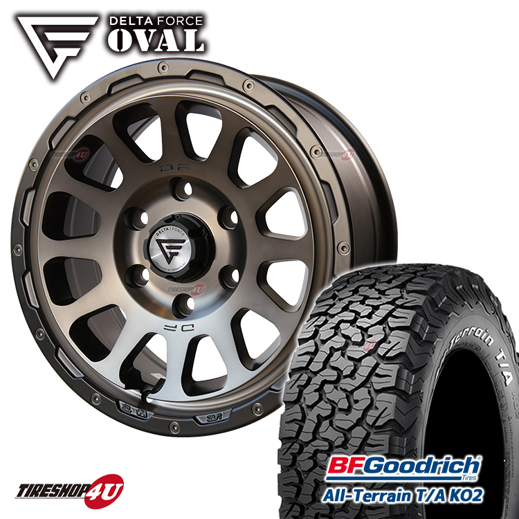 4本セット DELTAFORCE OVAL 17x8J 6/139.7+20 MSP BFGoodrich All-Terrain T/A KO2 285/70R17 ホワイトレター FJクルーザー_画像1