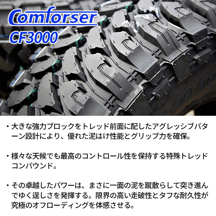 4本セット オフパフォーマー RT-5N+II 16x5.5J 5/139.7 +22 ホワイト COMFORSER コンフォーサー CF3000 M/T 215/85R16 ジムニー JB64 JB23_画像8