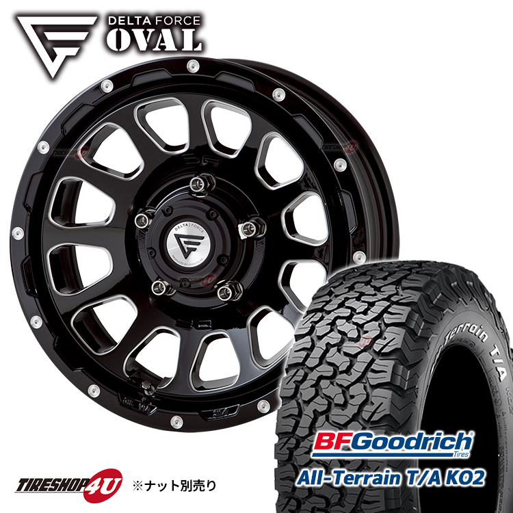 4本セット DELTA FORCE OVAL 16x6.0J 5/139.7 -5 BSM BFGoodrich All-Terrain T/A KO2 235/70R16 ホワイトレター ジムニーシエラ JB74_画像1