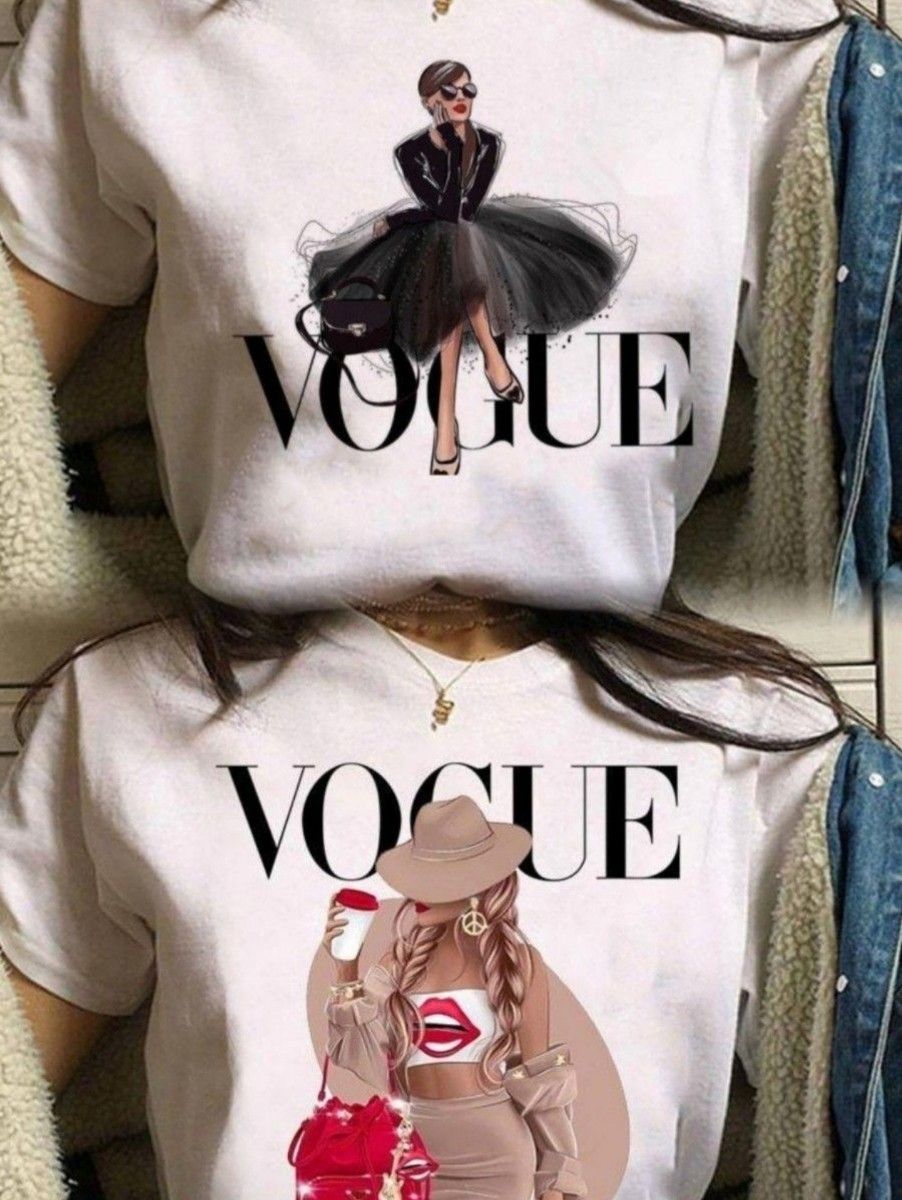 a_738様専用出品 大人気Vogue レディース デザインTシャツ 韓国