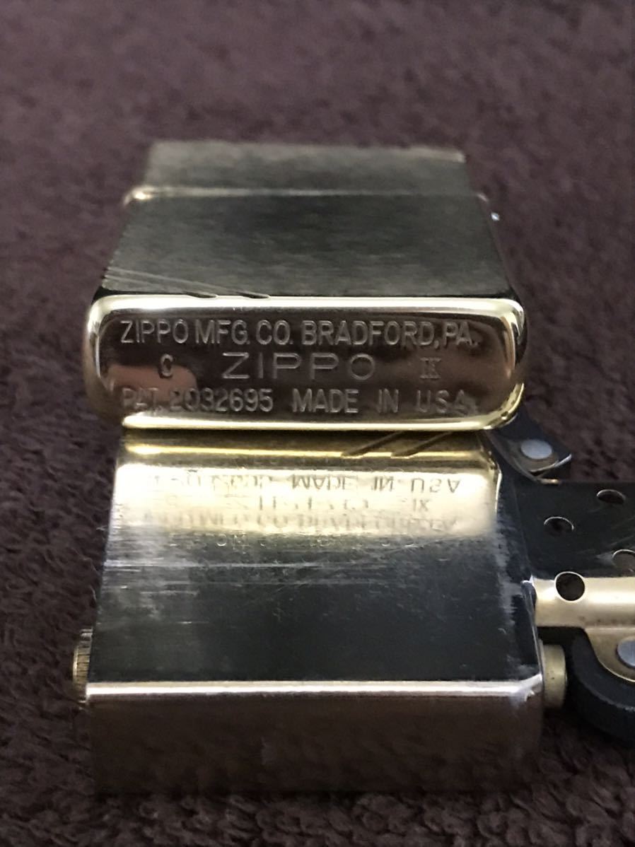 ZIPPO ジッポー オイルライター ソリッドブラス solid brass 1993年製 中古品 1937レプリカ replica ダイアゴナルライン_画像3