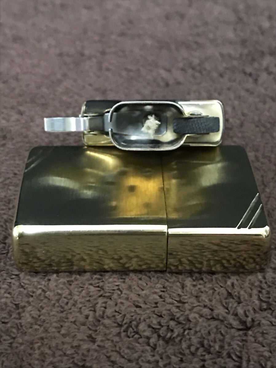 ZIPPO ジッポー オイルライター ソリッドブラス solid brass 1993年製 中古品 1937レプリカ replica ダイアゴナルライン_画像7