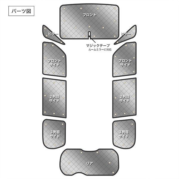 サンシェード セレナ C27系 C27 HC27 GFC27 GFNC27 GC27 HFC27 GNC27 10枚組 車中泊 アウトドア 日よけ_画像2