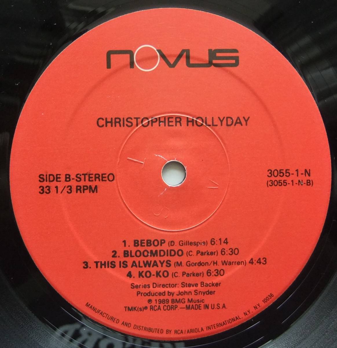 ◆ CHRISTOPHER HOLLYDAY ◆ Novus 3055-1-N ◆ V_画像4