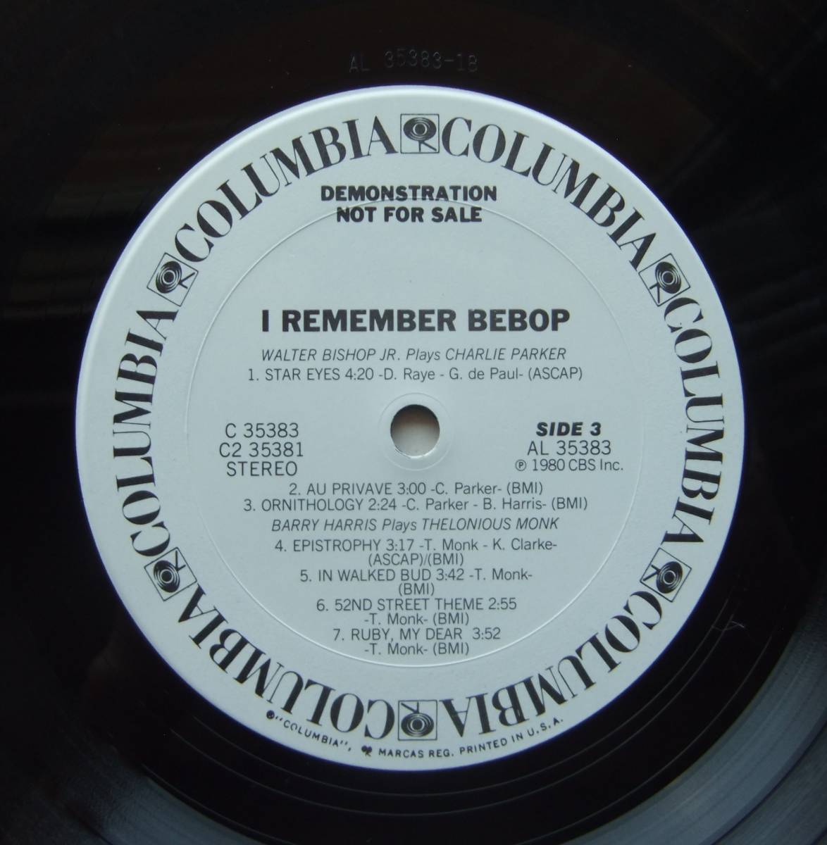 ◆ I Remember Bebop / AL HAIG, DUKE JORDAN, TOMMY FLANAGAN (2LP) ◆ Columbia C2-35371 (promo) ◆_画像7