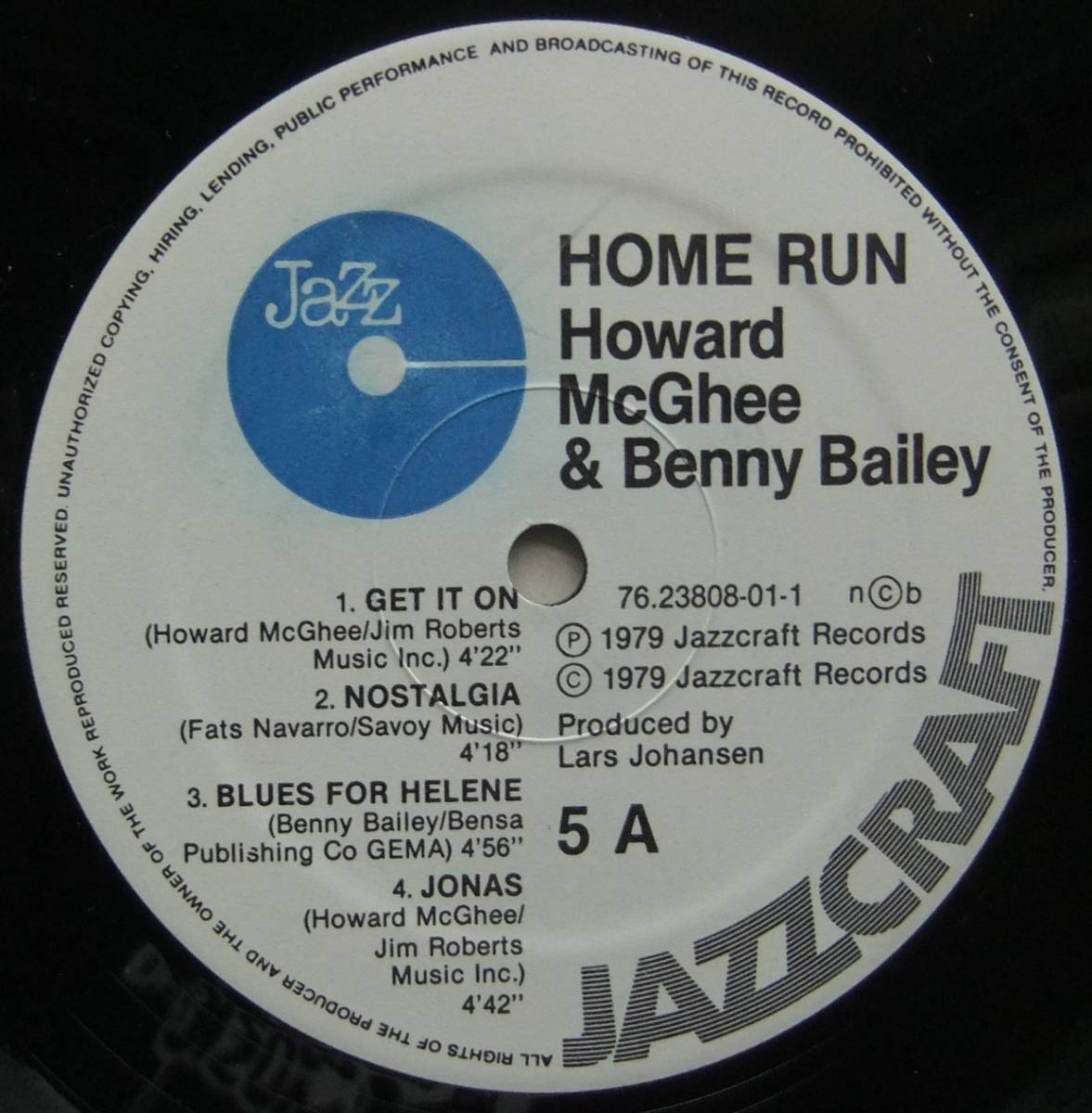 ◆ HOWARD McGHEE & BENNY BAILEY / Home Run ◆ Jazzcraft 5 ◆の画像3