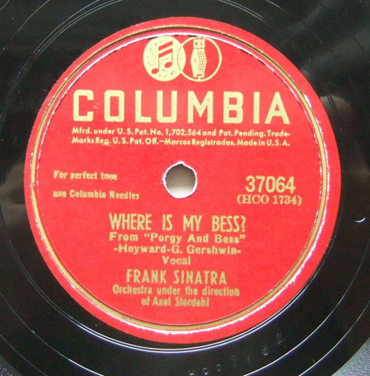 ◆ FRANK SINATRA / Where Is My Bess? / Begin The Biguine ◆ Columbia 37064 (78rpm SP) ◆_画像2