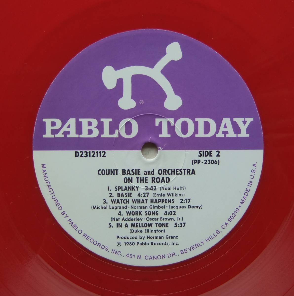 ◆ COUNT BASIE / On The Road ◆ Pablo D2312112 (red vinyl) ◆_画像4