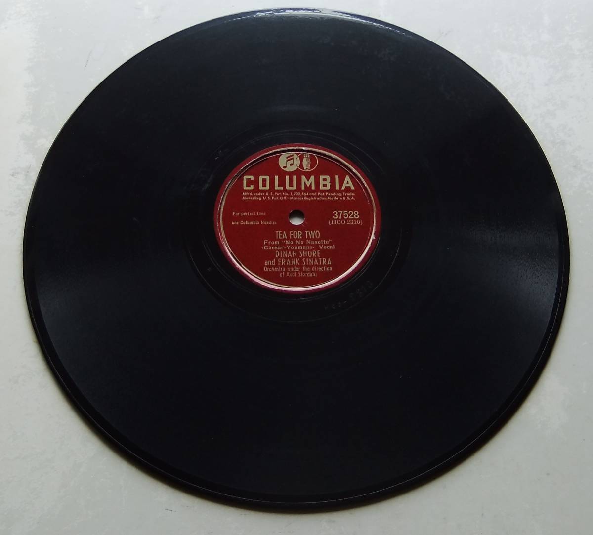 ◆ DINAH SHORE and FRANK SINATRA / Tea For Two / My Romance ◆ Columbia 37528 (78rpm SP) ◆の画像3