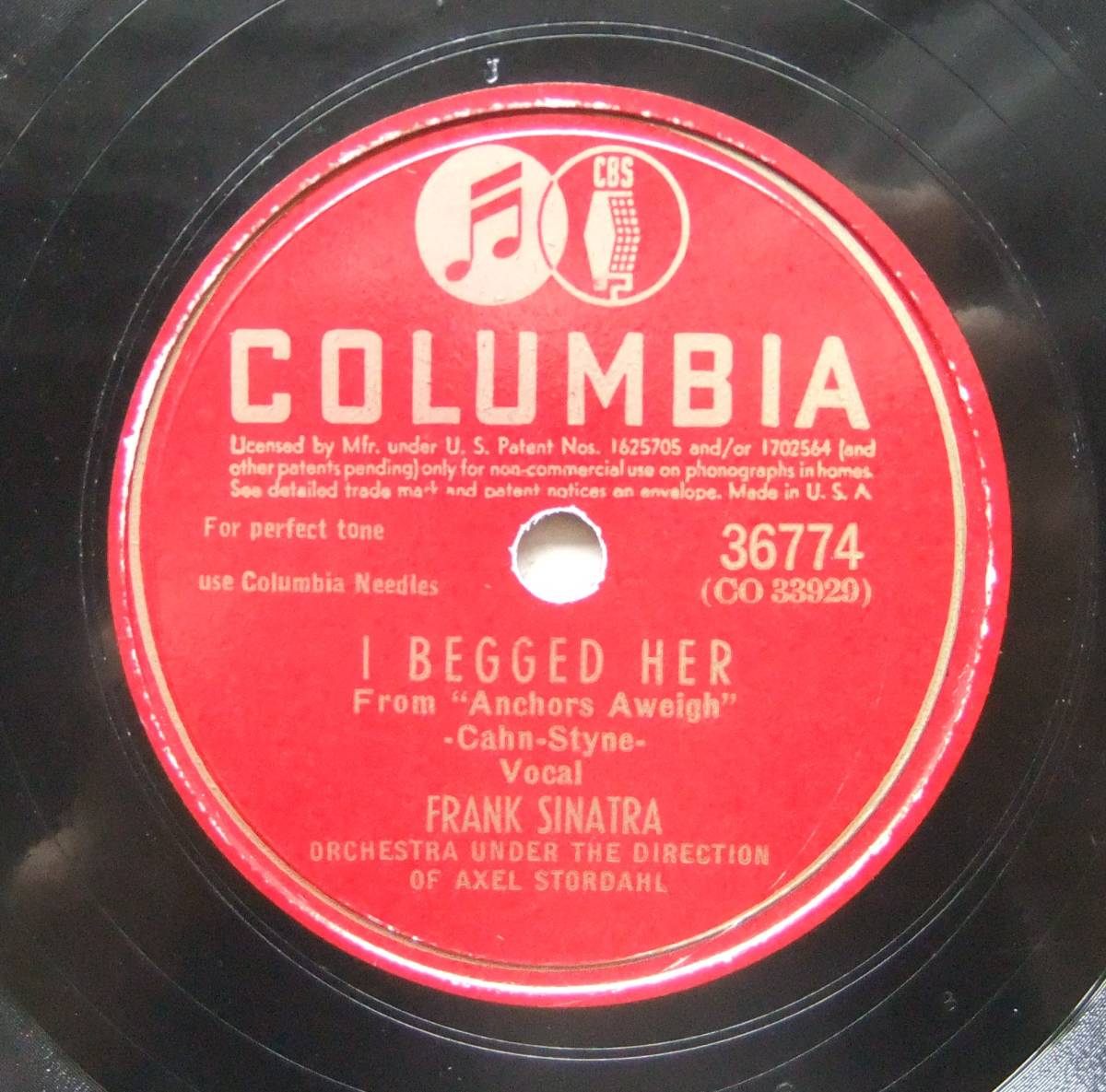 * FRANK SINATRA / I Begged Her / What Makes The Sunset? * Columbia 36774 (78rpm SP) *