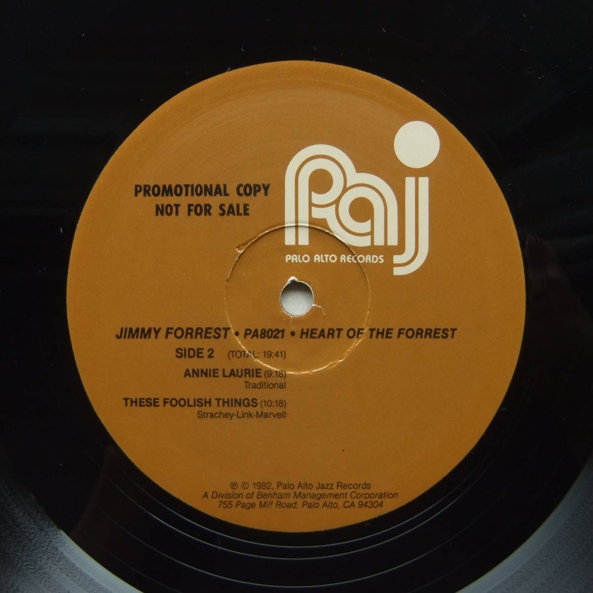 ◆ JIMMY FORREST / Heart of The Forrest with SHIRLEY SCOTT ◆ Palo Alto Jazz PA-8021 (promo) ◆_画像4