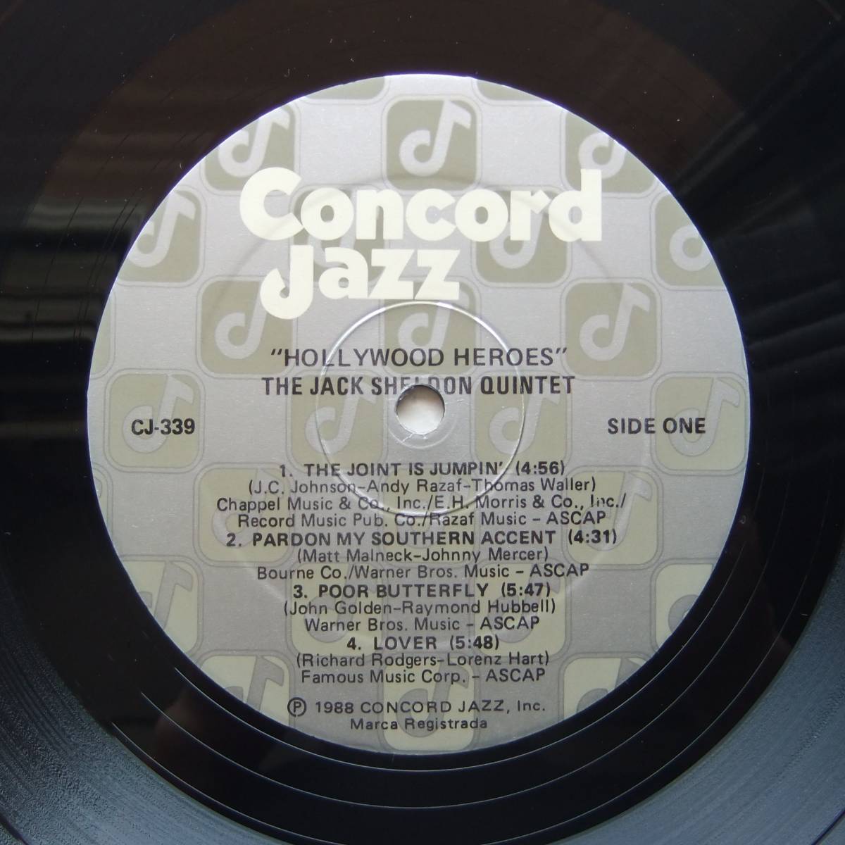 ◆ JACK SHELDON Quintet / Hollywood Heroes ◆ Concord Jazz CJ-339 ◆_画像3