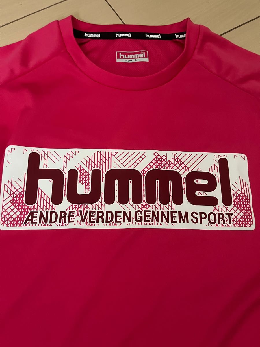 hummel ヒュンメル　Tシャツ　スポーツシャツ　L ピンク