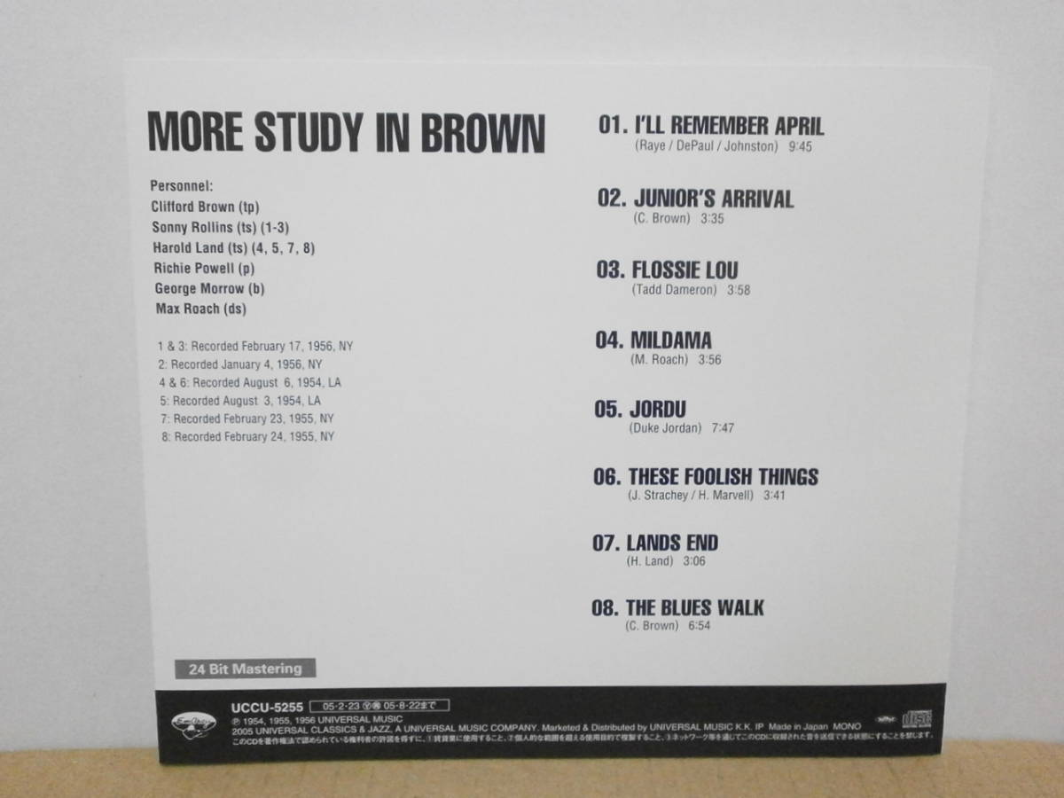 ★Clifford Brown, Max Roach/More Study In Brown★クリフォード・ブラウン 帯付_画像2