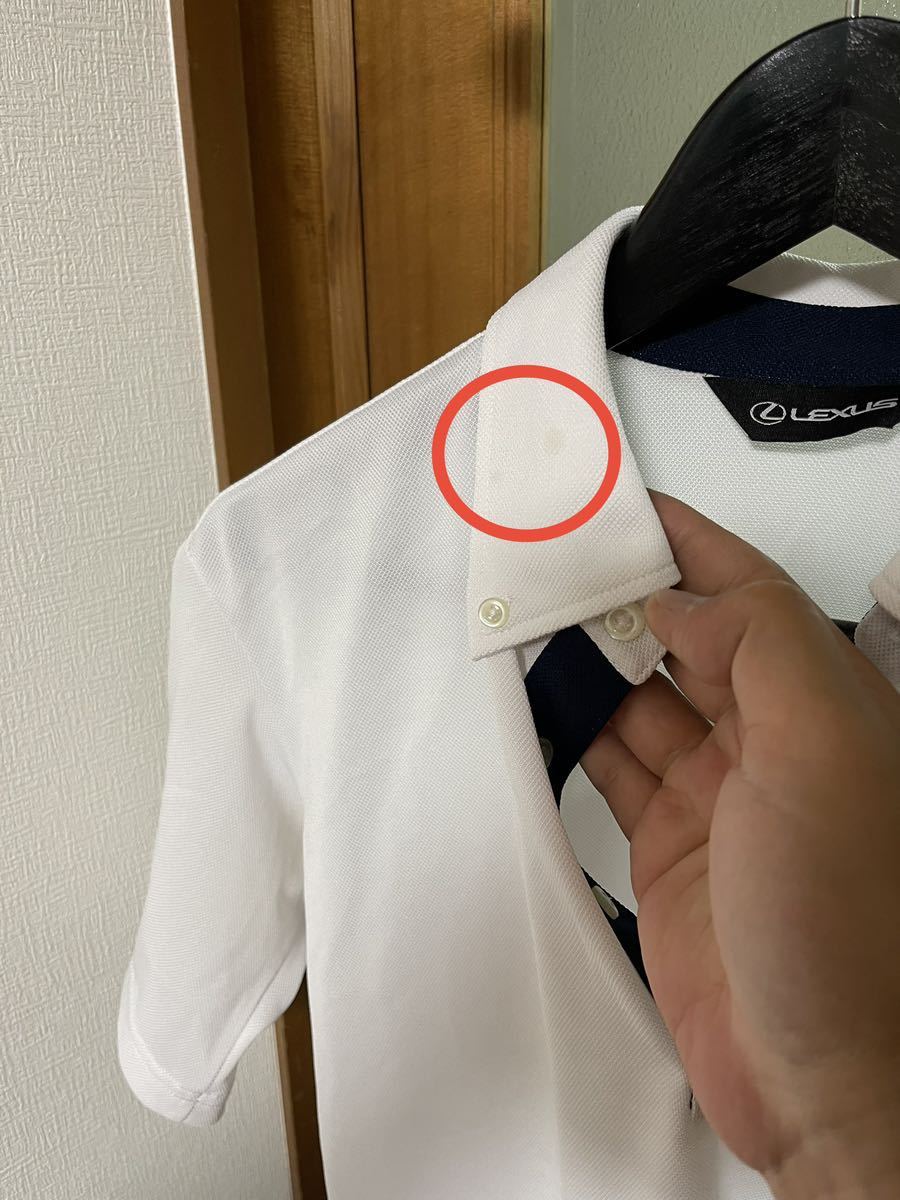 レクサスコレクション　白 ポロシャツ　Mサイズ　刺繍　ゴルフ_画像6