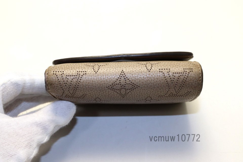 近年モデル希少美中古■LOUIS VUITTON マヒナ ポルトフォイユイリスコンパクト レザー 2つ折り財布 ルイヴィトン■0713so1905859_画像3