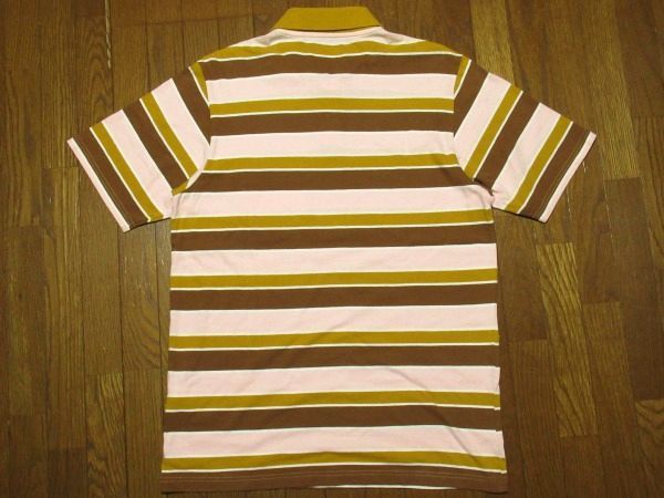 美品 19SS Supreme Classic Logo Stripe Polo Mサイズ クラシック ロゴ ストライプ ポロシャツ Mustard マスタードの画像3