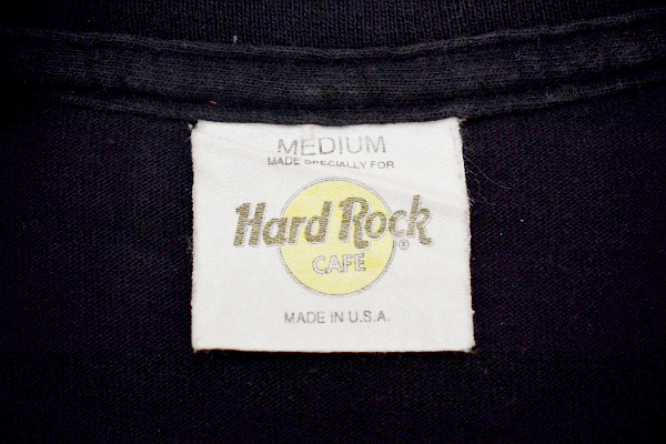 Y-5999★送料無料★美品★Hard Rock CAFE ハードロックカフェ NEW YORK 限定★80s 90s アメリカ USA製 ヴィンテージ 黒 半袖 Ｔ-シャツ Ｍ_画像4