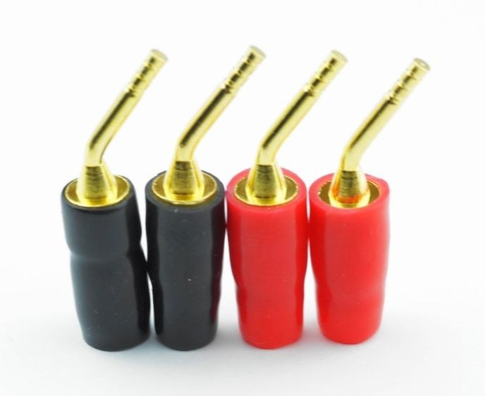  banana plug red,2 piece black,2 piece pin plug 4 piece set 