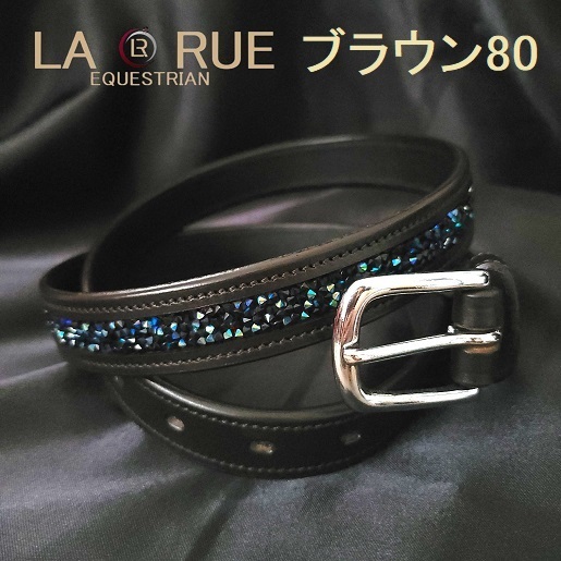 独創的 LA・RUE ロックストーン ダークブラウン80 本革 レザーベルト