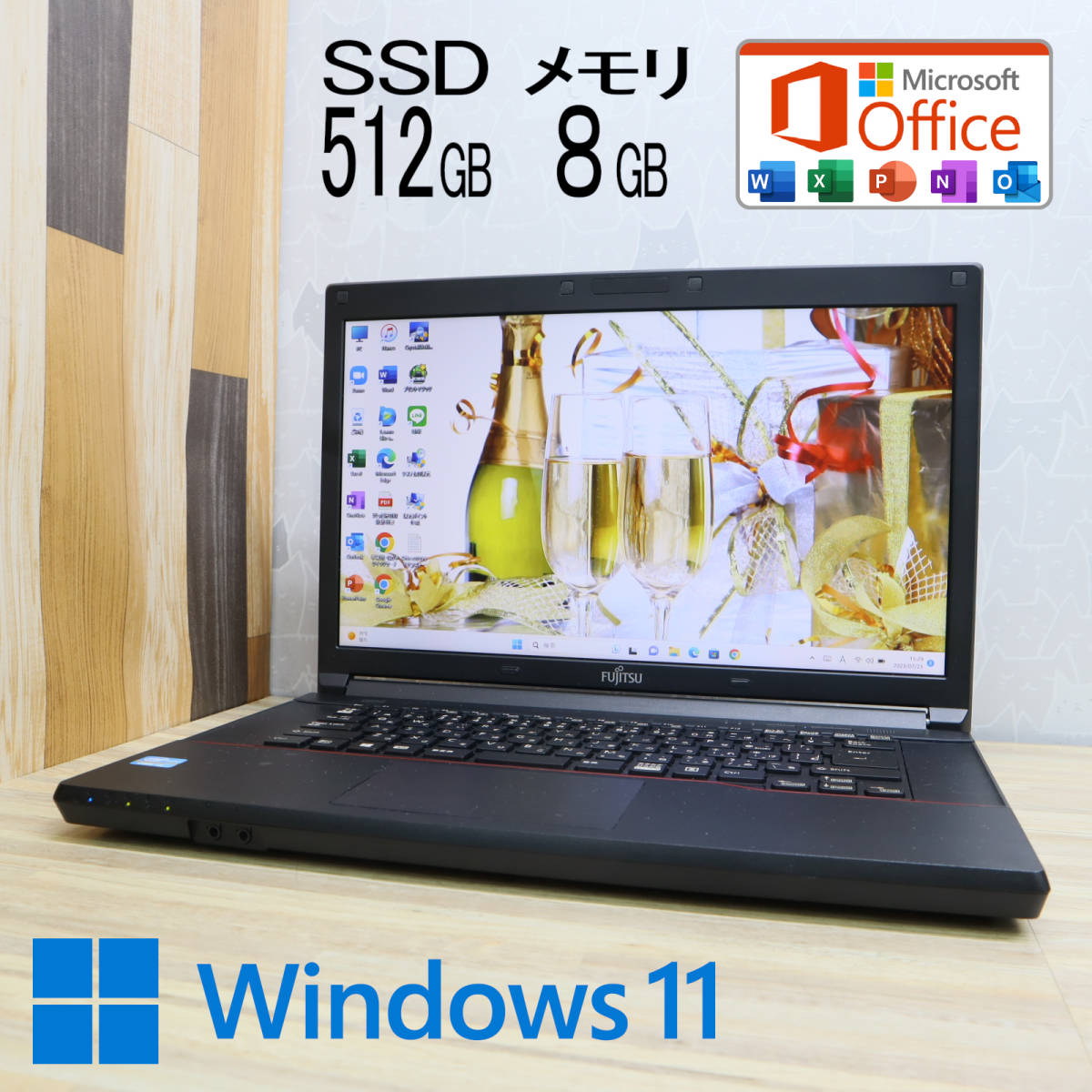 ☆美品高性能3世代i3!新品SSD512GB メモリ8GB☆A573/G Core i3-3120M