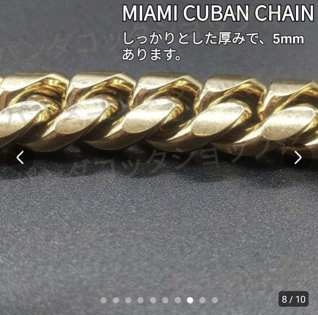 10mm】【60cm】【18K刻印あり】【Miami Cuban】 匿名配送-