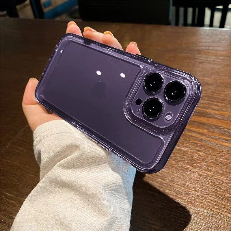 iPhone14 ケース クリア 紫 パープル 耐衝撃 シンプル　おしゃれ　韓国