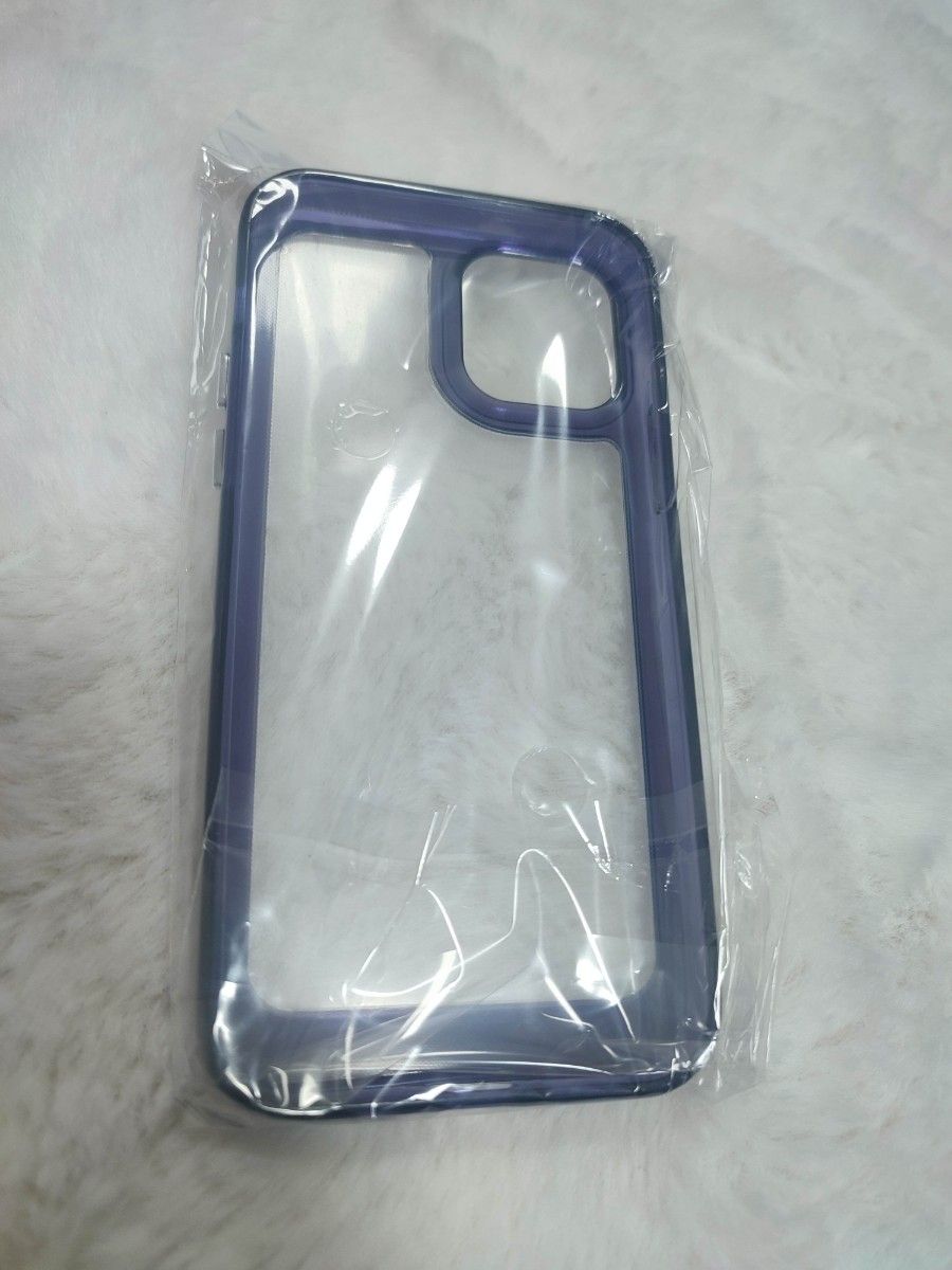 iPhone12 ケース クリア 紫 パープル 耐衝撃 シンプル　おしゃれ　韓国
