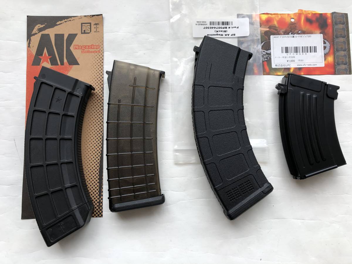 AK47 スタンダード用 社外 マガジン PTS 製 2本_ UFC 製 1本_ ノーブランドBP 1本_ 合計4本セット  中古(パーツ)｜売買されたオークション情報、ヤフオク! の商品情報をアーカイブ公開