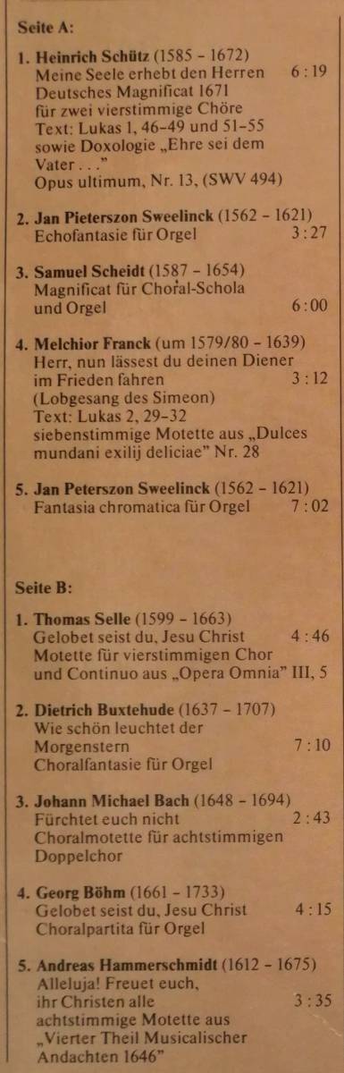 輸入LP盤 ロルフ・シュヴァイツァー/Pforzheim Motettenchor & Blaserensemble　降誕とクリスマスの音楽(Schutz～Sweelinck)_画像2