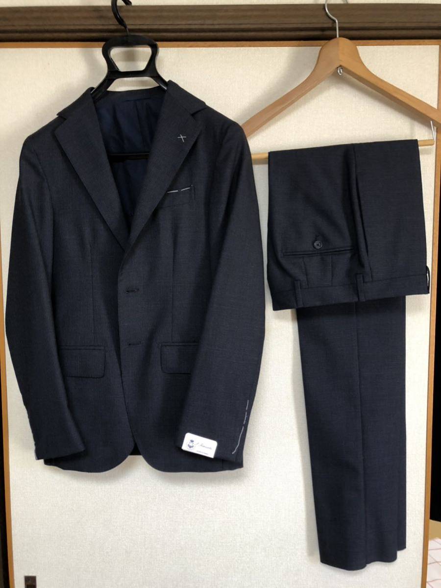 【新品】ERICO FORMICORA 春夏スーツ42 紺×青マイクロチェック