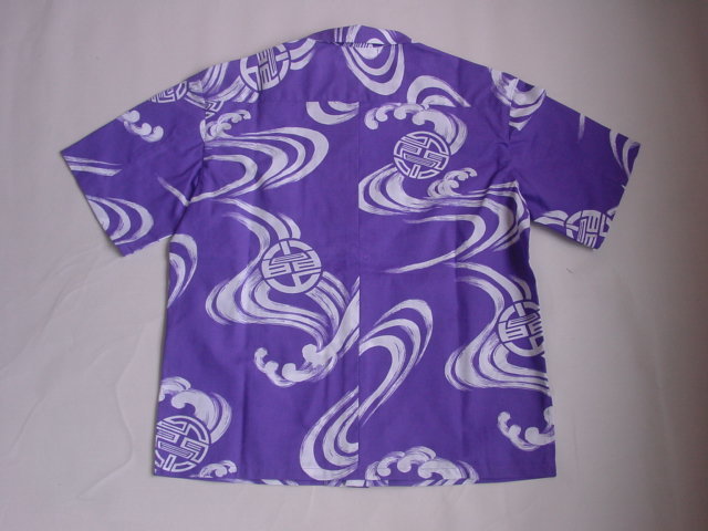 丸西相撲工房　アロハシャツ　irimagawa purple surf　和柄　浴衣　Mサイズ_画像4