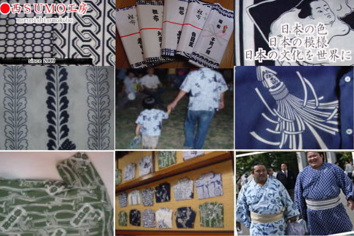 丸西相撲工房　アロハシャツ　takadagawacheck　Lサイズ　和柄　浴衣　_画像5