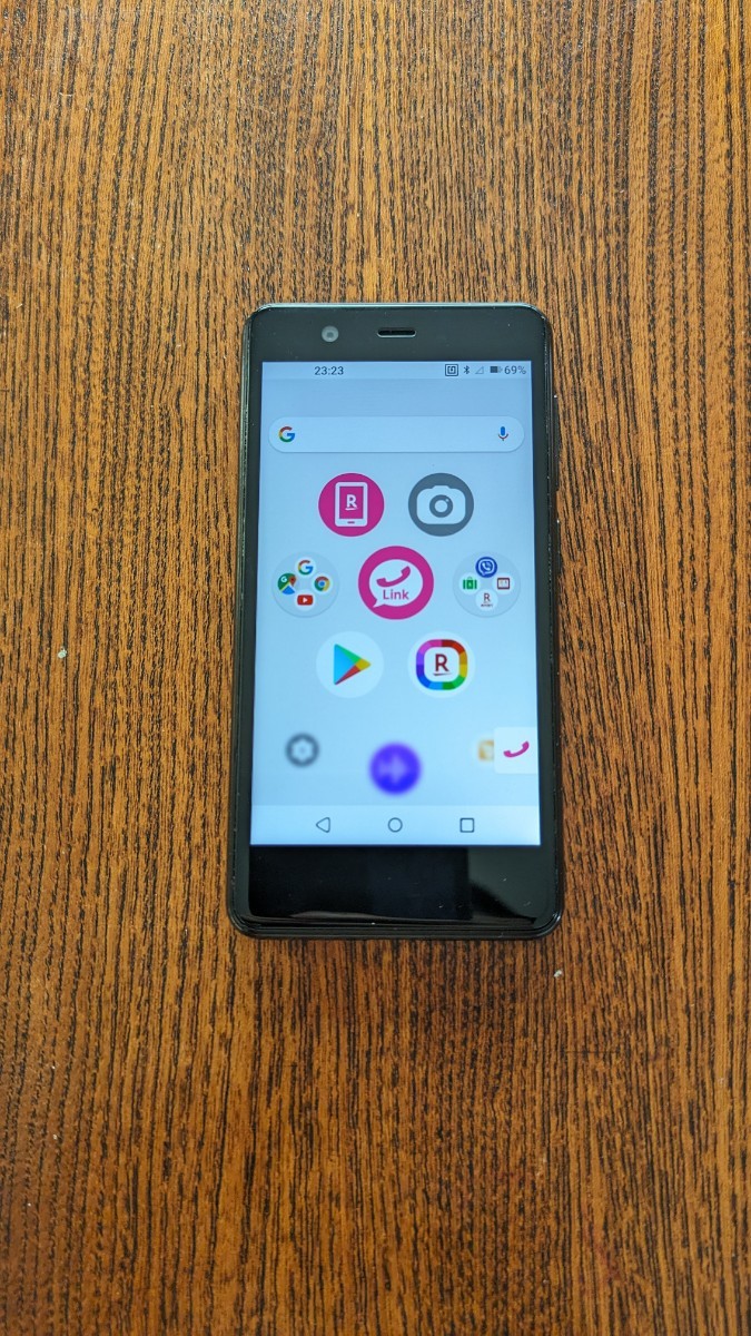 背面割れ シムフリー Android 楽天ミニ Rakuten mini C330 ブラック_画像2