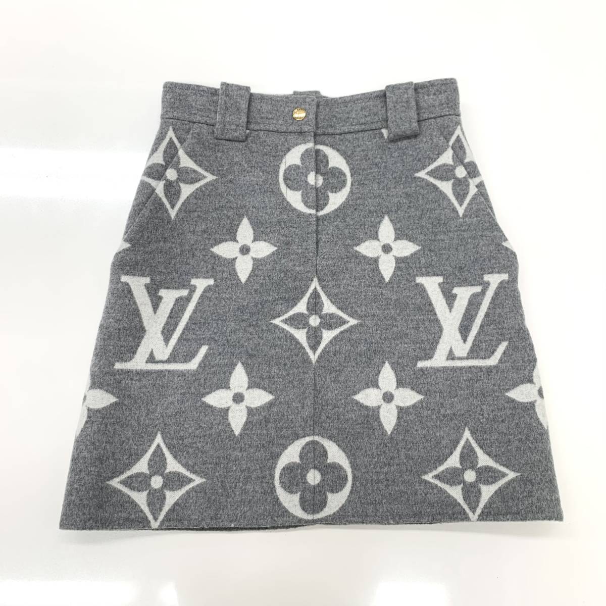 7196 unused Vuitton wool ja Ian to monogram skirt gray 