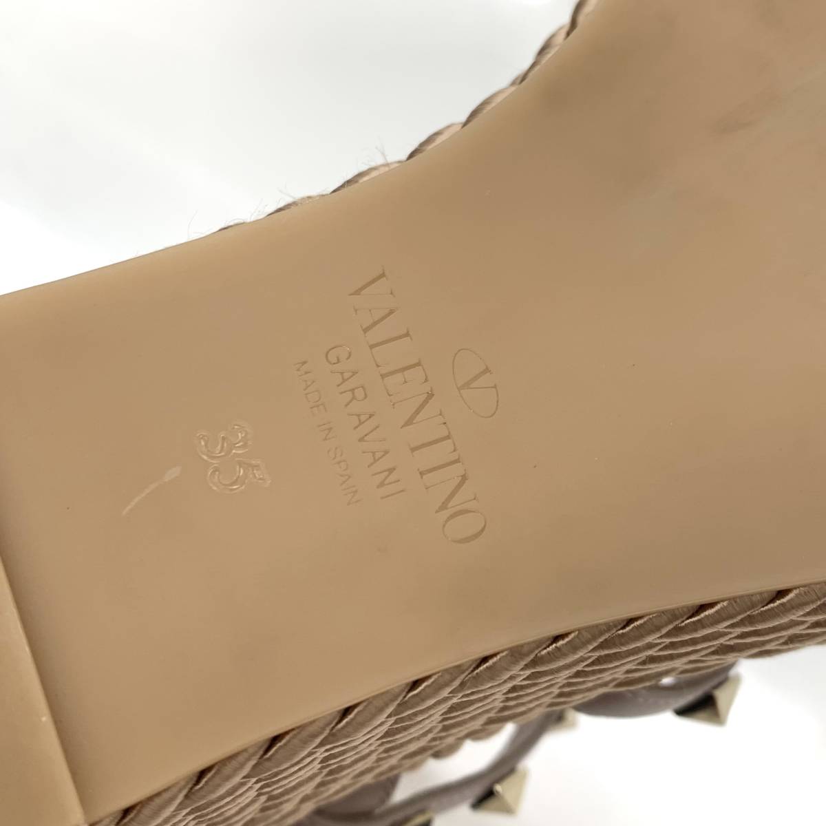 7190 Valentino lock studs leather Wedge sole sandals pink beige 
