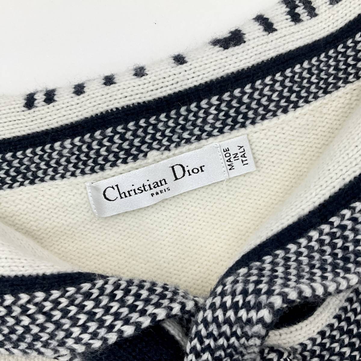 7182 Christian Dior Logo sailor knitted tops ivory 