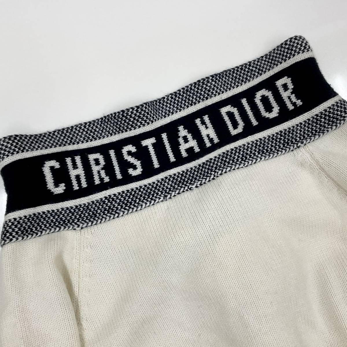 7182 Christian Dior Logo sailor knitted tops ivory 