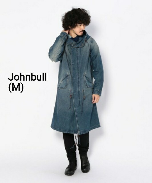 美品 Johnbull ジョンブル 12486TXY デニムモッズコート USED加工