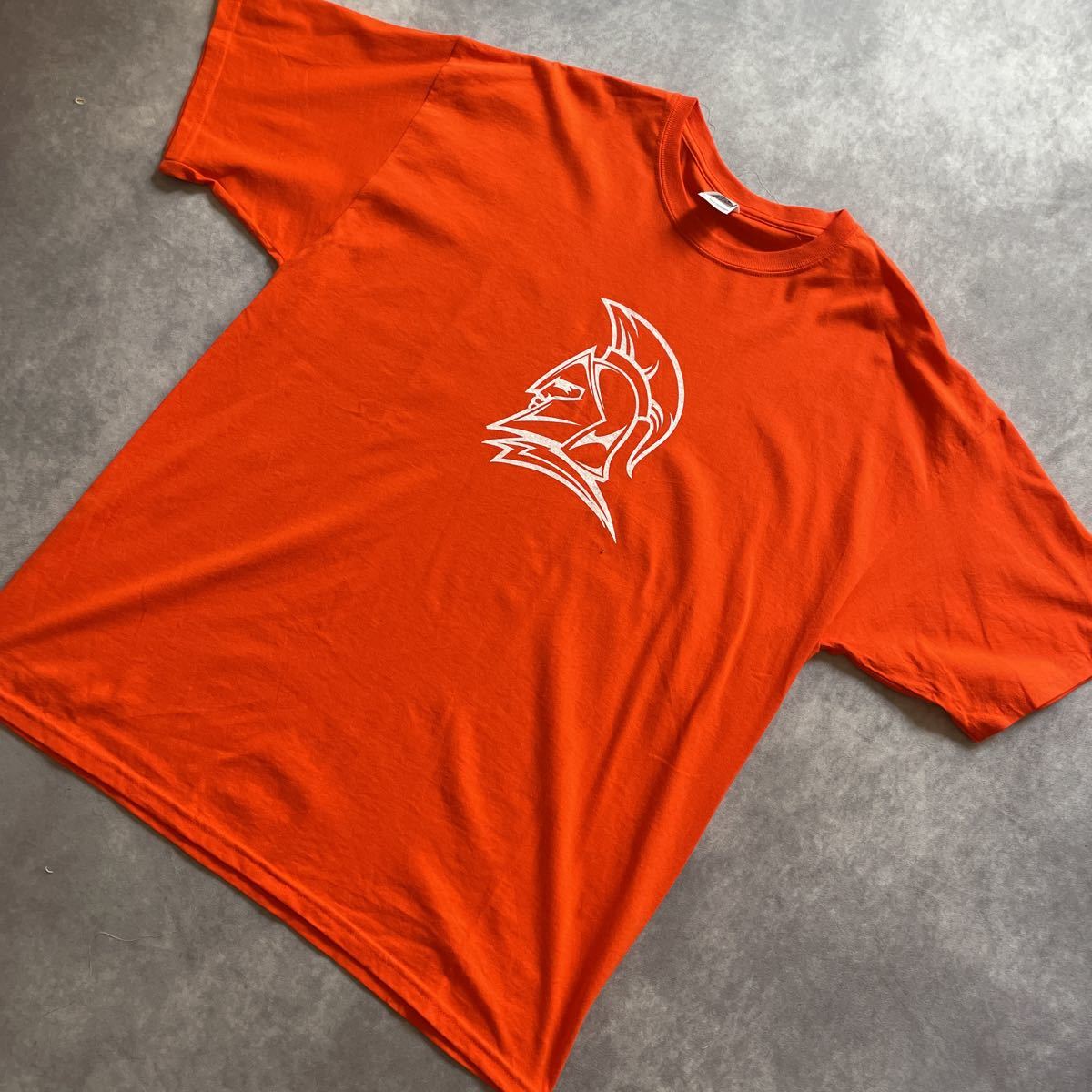 US古着 オレンジ プロチーム ギルダン XLサイズ プリントTシャツ
