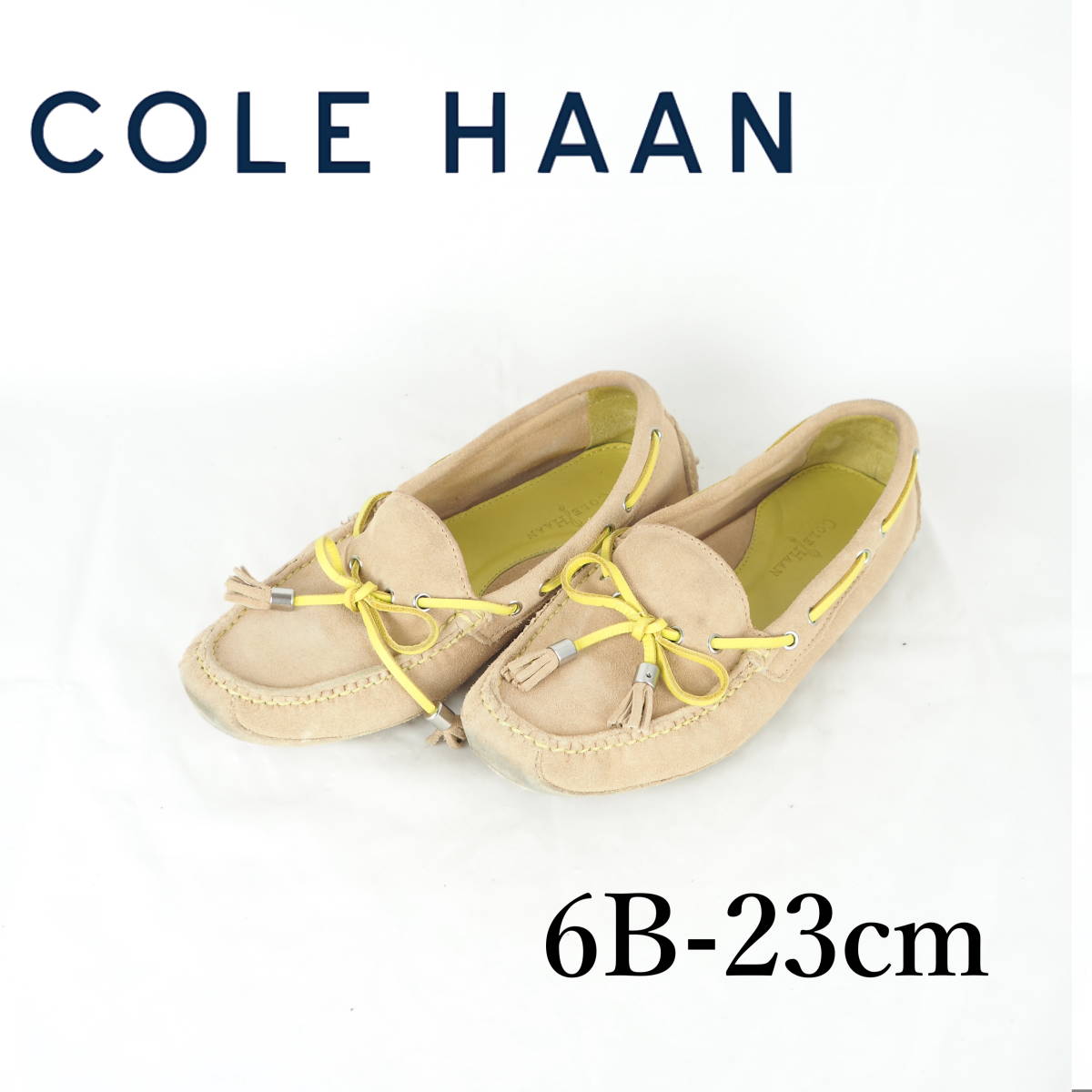 MK0800*COLE HAAN*コールハーン*レディースモカシン*6B-23cm*ピンクベージュ_画像1