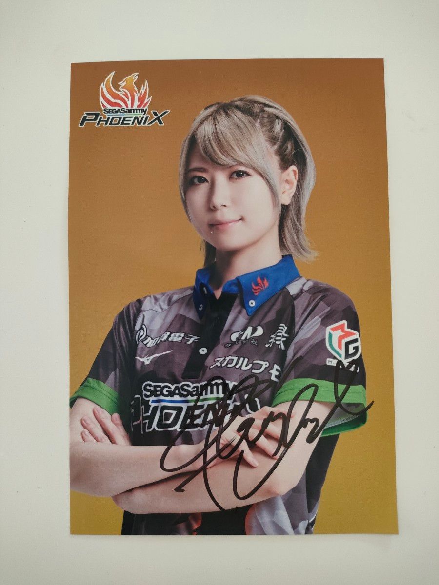 東城りお 直筆サイン似顔絵入り色紙 セガサミーフェニックス Mリーグ-