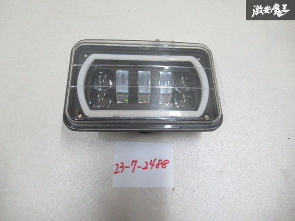 点灯OK 社外品 汎用 角型 スクエア LED ヘッドライト ランプ レンズ 横約16cm 縦約10cm GPZ1000R 即納 棚O-2-19_画像1