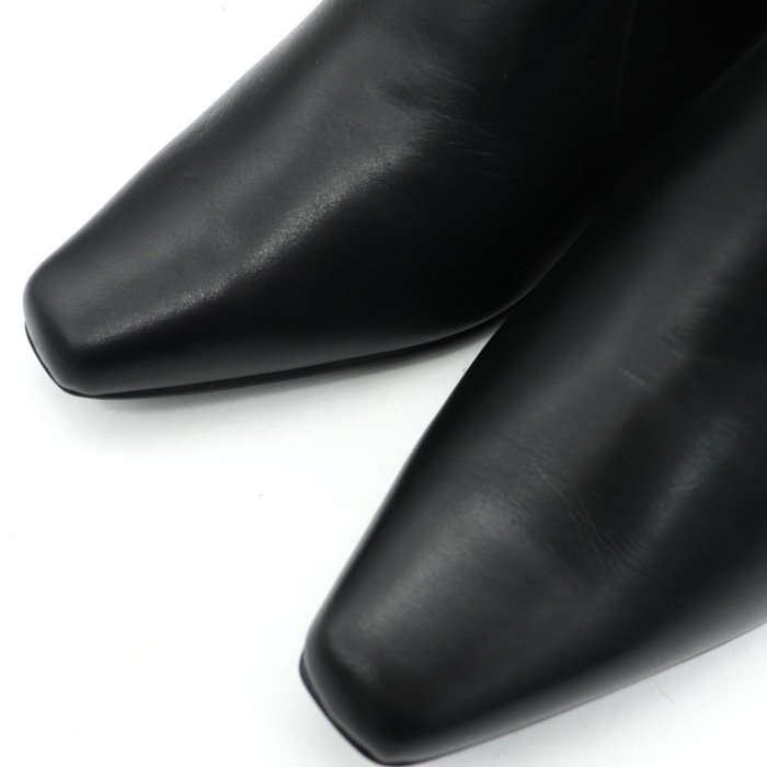 クエスト神戸 ショートブーツ 美品 サイドジップ スクエアトゥ 3E 幅広 日本製 シューズ 靴 レディース 24cmサイズ ブラック quest kobe_画像2
