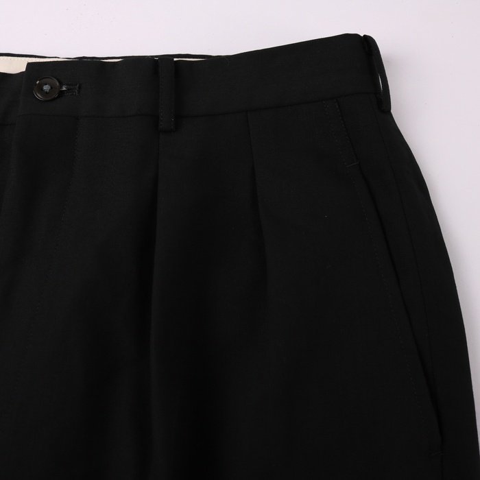 タケオキクチ スラックス ロングパンツ 黒 無地 スーツ ボトムス ウール100% 日本製 メンズ 4サイズ ブラック TAKEO KIKUCHI_画像4