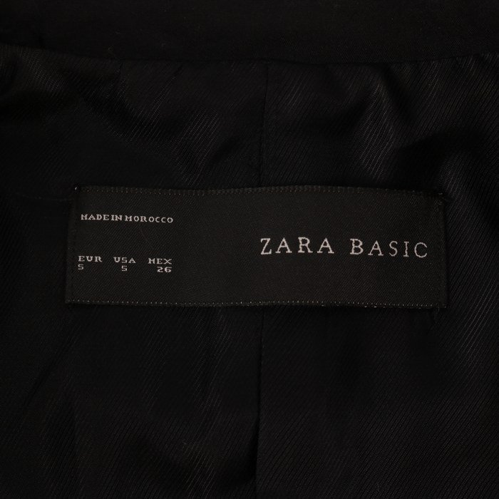 ザラベーシック テーラードジャケット ツイード調 ブレザー 袖ジップ アウター レディース EUR Sサイズ グレー ZARA BASIC_画像2